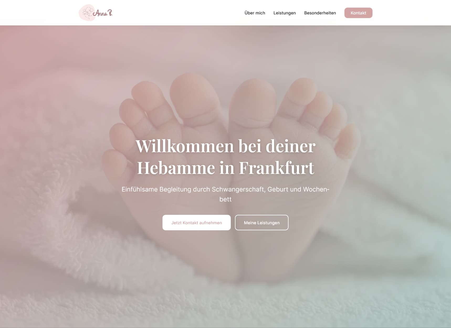 Screenshot Hebamme Rhein-Main Website
